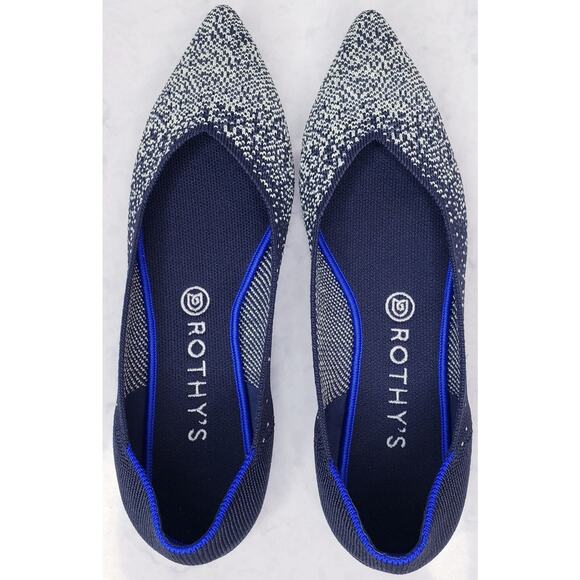 ROTHY'S The Point Midnight Sparkle Slip On Shoes Flats Blue Women's Size 10 - Picture 5 of 14